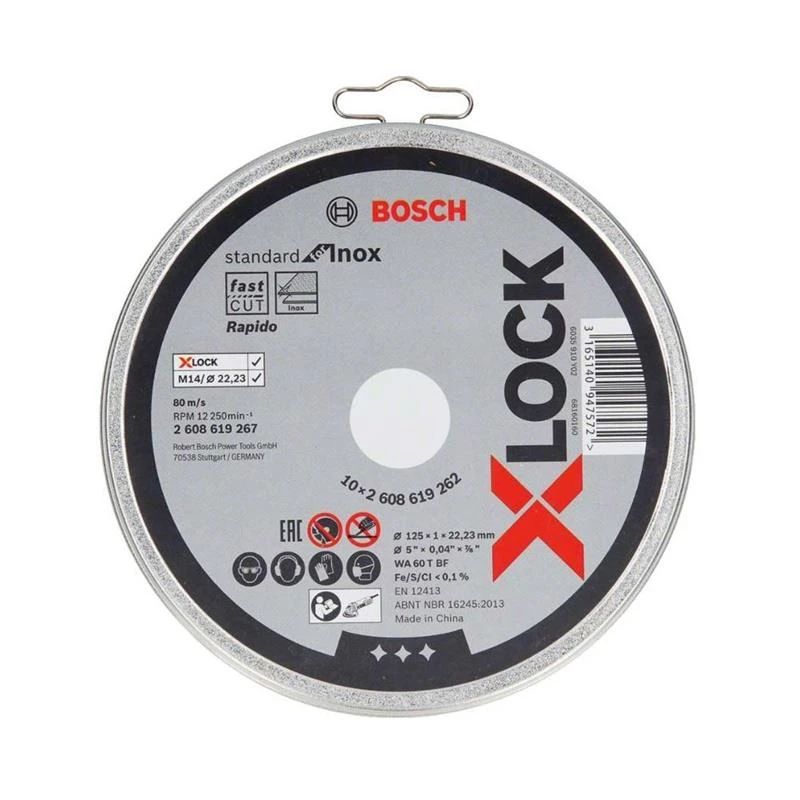 Griešanas diski Inox BOSCH X-LOCK 125x1 mm. 10 gab.